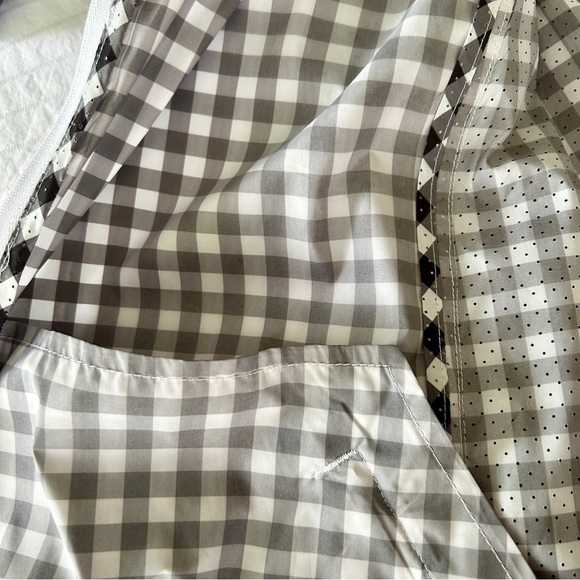 Talbots Light Jacket Nylon Gingham Checks Black and White Windbreaker size 2X - Picture 14 of 16